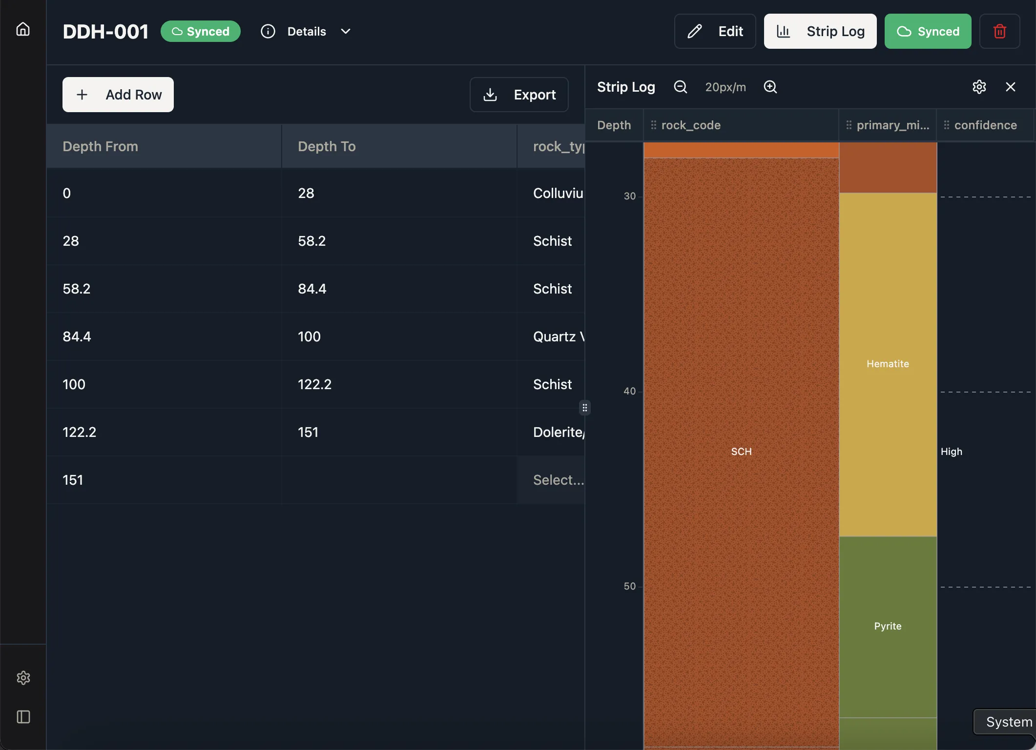 Built-In Strip Logs